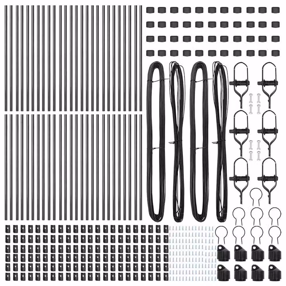 Berkfield Home 52-piece Grey Galvanised Steel Round Fence Posts, Diameter: 3.2 cm, Height: 100 cm – 4