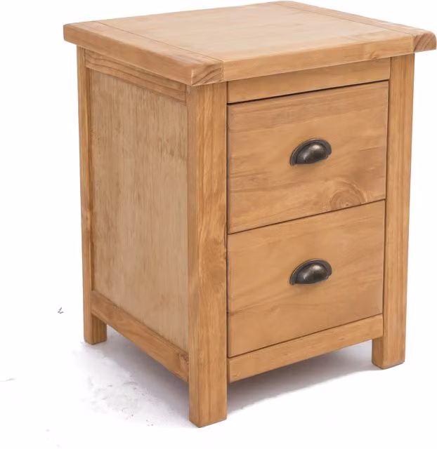Cabinet Bits Lugo 2 Drawer Bedside Table in Brown with Gold Details