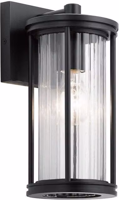 Netlighting Kichler Barras Black Outdoor Wall Lantern with Transparent Glass IP44 – 1