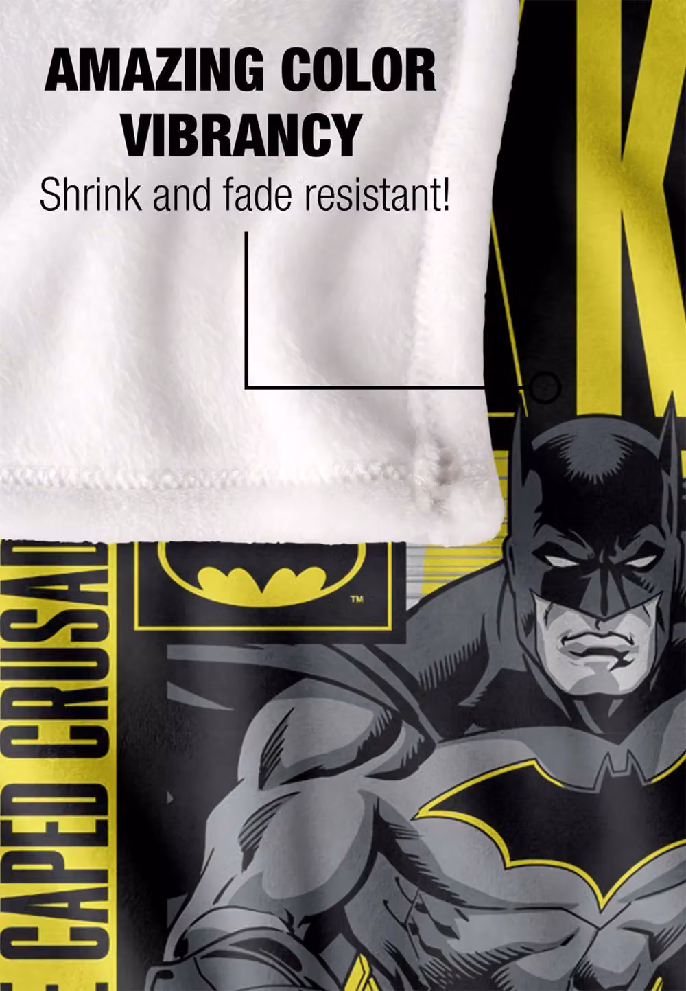 DC Comics Batman Dark Knight Panels Fleece Blanket, White and Multicolour, W: 152 cm, D: 127 cm – 4