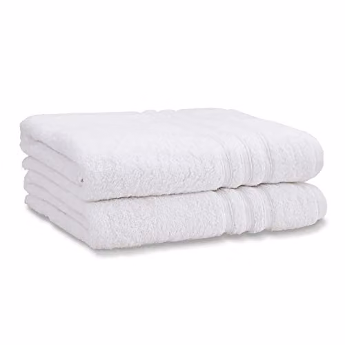Catherine Lansfield White Cotton Fluffy Bath Sheet Pair, W: 90 cm, H: 140 cm