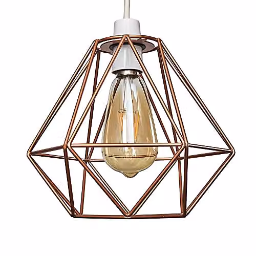 MiniSun Diablo Copper Wire Frame Industrial Pendant Light Shade, Width: 23.5 cm