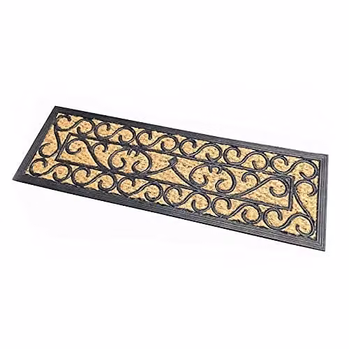 Homescapes Rectangular Coir and Rubber Doormat with Non-Slip Backing, W/D/H: 75 x 25 x 1 cm – 1