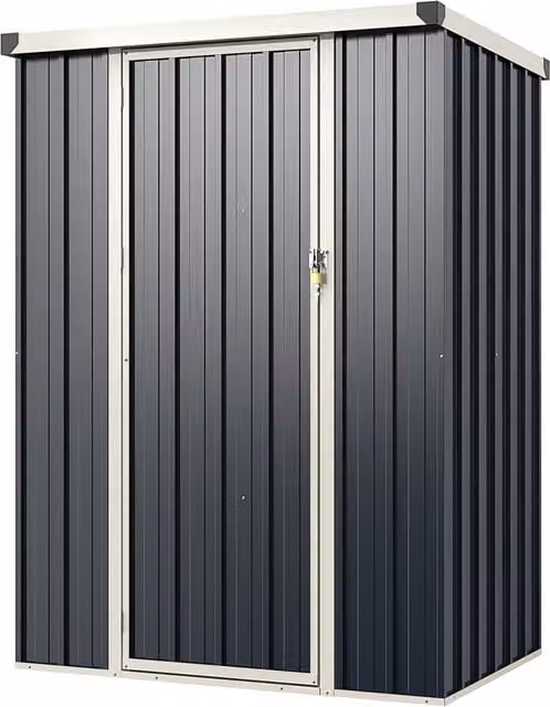 Costway Snap Assembly Metal Storage Shed in Grey