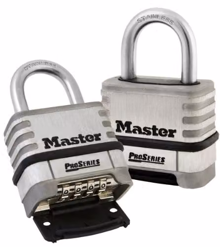 Master Lock 1174D Resettable Stainless Steel Combination Padlock in Silver – 3