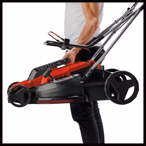 Einhell Electric Mains Lawn Mower in Red and Black with 43 cm Cutting Width and Collection Bag – 3