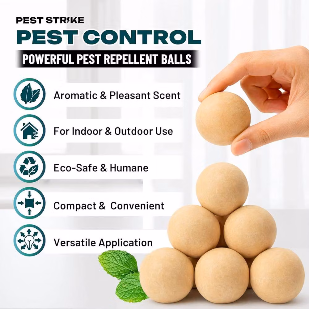 Volila Rodent Repellent Balls 8 Pack Peppermint Mouse and Rat Deterrent in Light Beige – 3