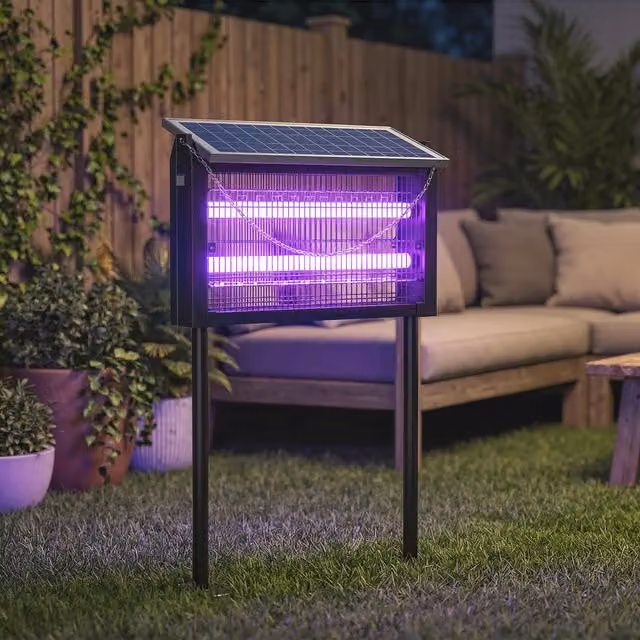 Outsunny Solar Bug Zapper with 4.3 m Extension Cord, Black