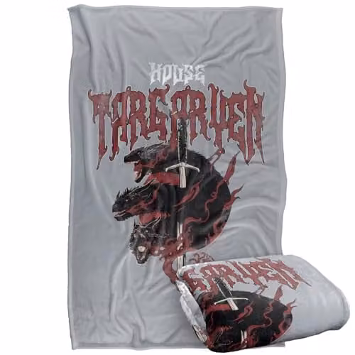 Warner Bros. Game of Thrones House Targaryen Dragon Silky Touch Super Soft Fleece Throw Blanket, Multicolour