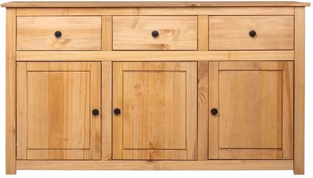 Berkfield Home Panama Range Solid Pinewood Sideboard in Brown W/D/H: 135 x 40 x 80 cm – 1