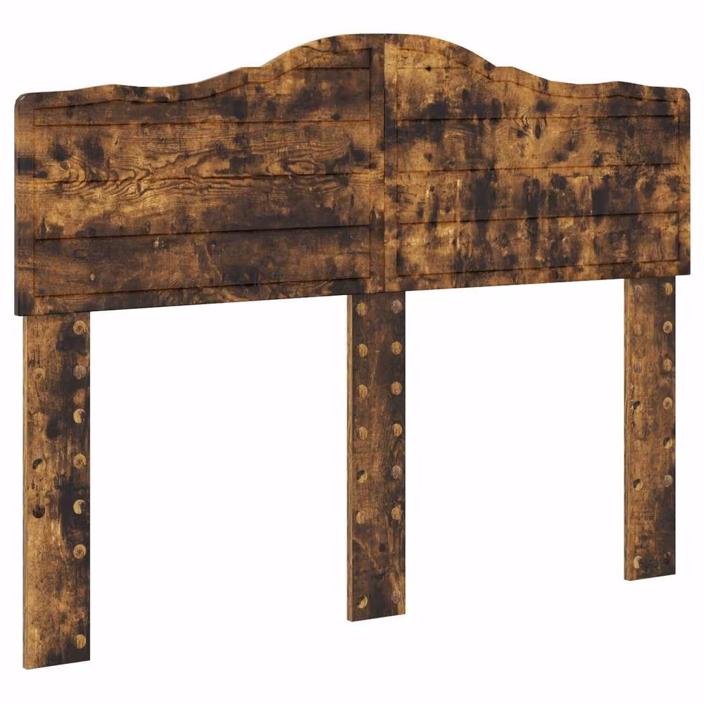 Berkfield Home Smoked Oak Bed Frame in Brown, Solid Pine Wood, W/D/H: 120 x 190 cm – 3