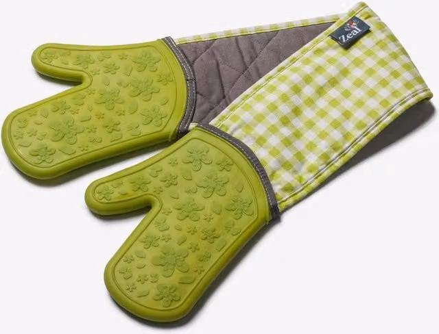 Zeal Steam Stop Waterproof Silicone Double Oven Gloves in Green – 1