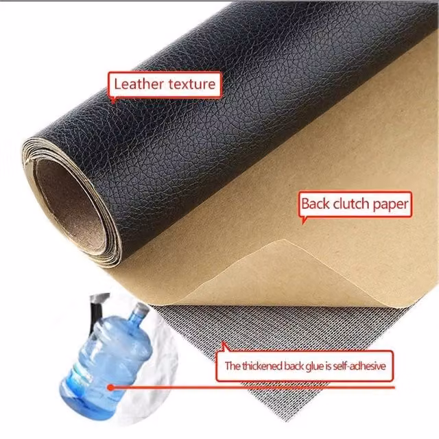 NESTLUNE Self Adhesive Leather Repair Patch Tape in Black, W: 52 cm, L: 1000 cm