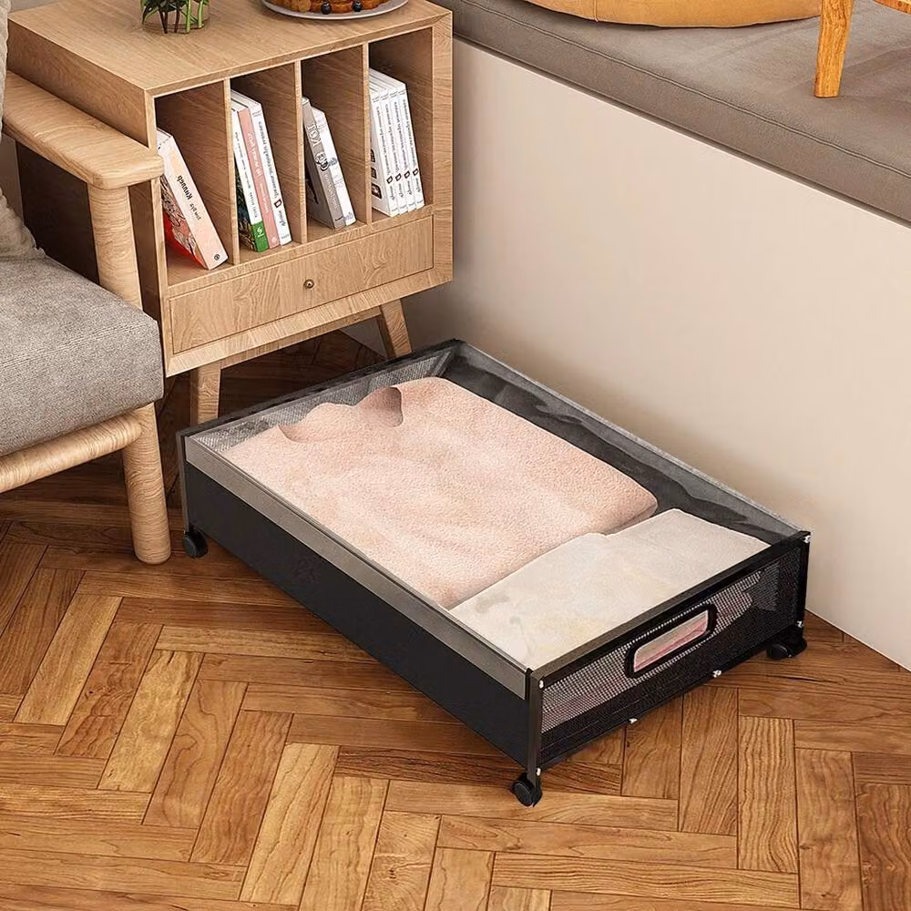 VOGREX Black Wheeled Underbed Storage Box with Lid – 3
