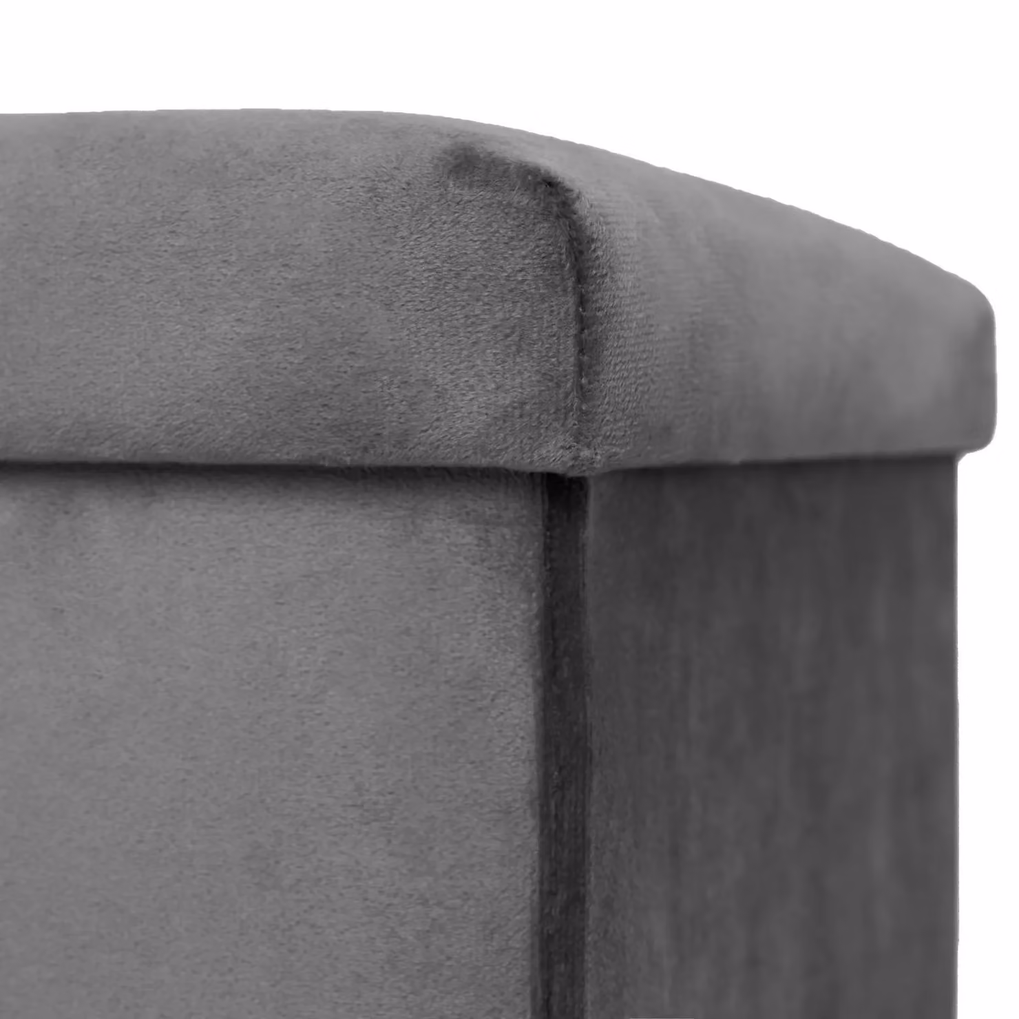 OHS Large Rectangular Velvet Ottoman Storage Box in Charcoal Grey, W/D/H: 80 x 40 x 40 cm – 7