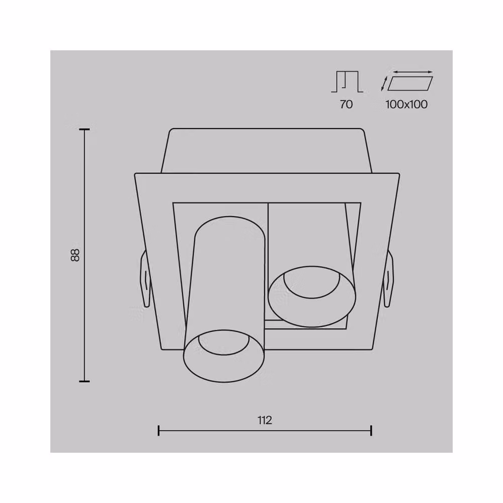 Netlighting Magnum Twin Recessed LED Downlight in Black, 3000K Warm White, 1000lm – 2