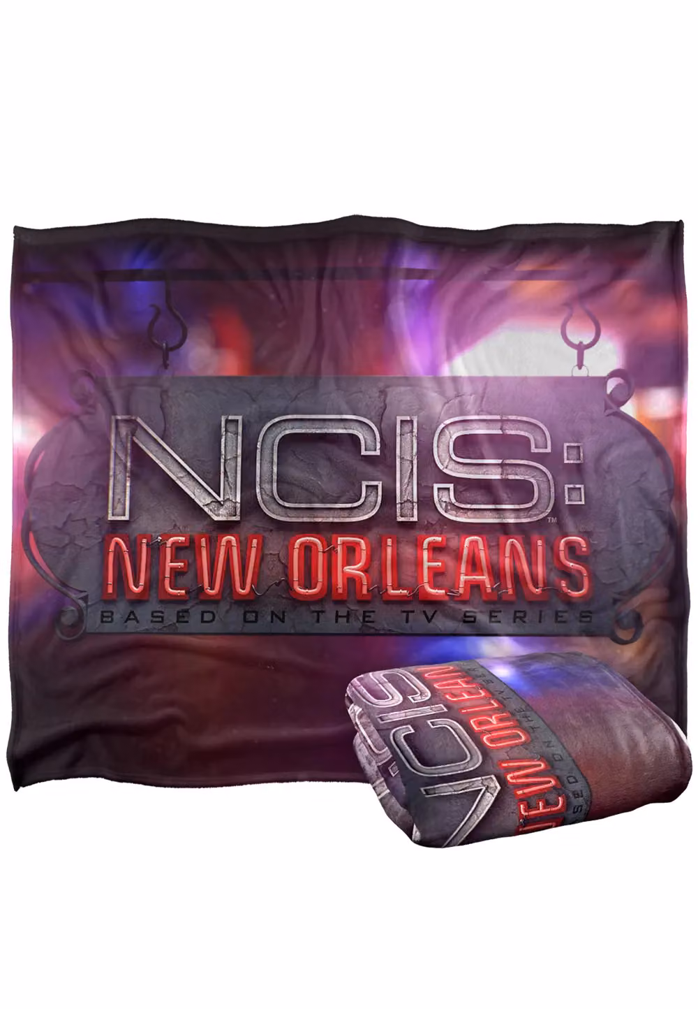Trevco NCIS: New Orleans Neon Sign Super Soft Microfibre Fleece Throw Blanket, White, W/D/H: 152 x 127 cm – 5