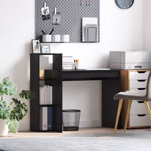 Berkfield Home Compact Computer Desk in Black Oak