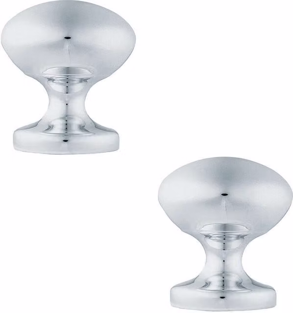 Loops Victorian Octagonal Centre Door Knob Set, 2 x 57mm, Satin Chrome
