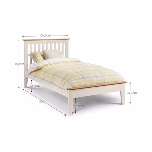 Julian Bowen Salerno Shaker Single Bed in Ivory and Oak – 2