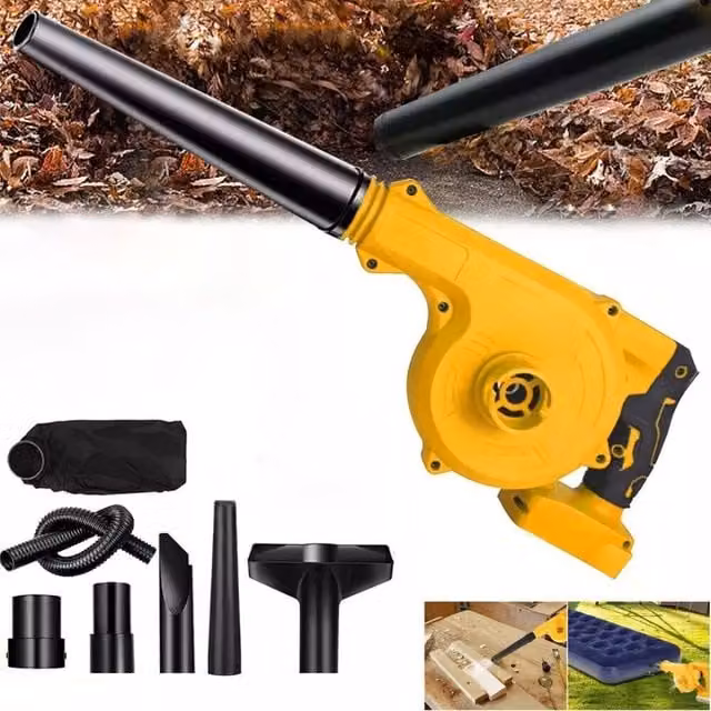 Kelvenix Cordless Leaf Blower and Vacuum Tool in Yellow with Rechargeable Battery – 1