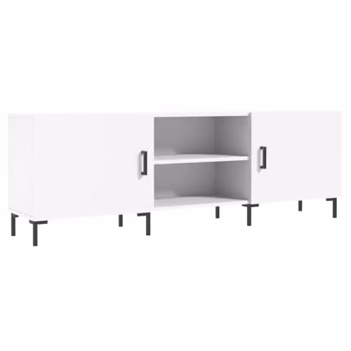 vidaXL Modern White TV Cabinet in Engineered Wood, W/D/H: 150 x 30 x 50 cm