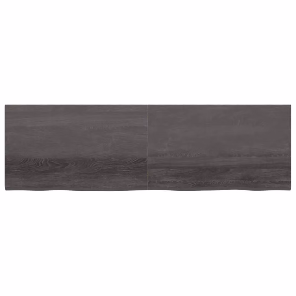 Berkfield Home Wall Shelf in Dark Grey and Brown, Rustic Treated Solid Oak Wood, W: 200 cm, D: 60 cm – 2