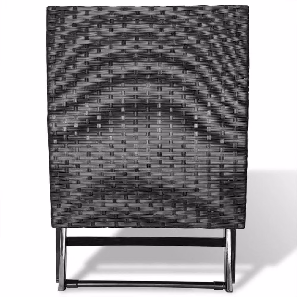 Berkfield Home Folding Poly Rattan and Steel Garden Stool in Black – 3