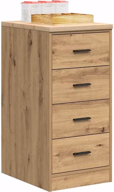 Berkfield Home Artisan Oak Garage Storage Cabinet in Brown, Solid Wood Pine, W/D/H: 40 x 51 x 85 cm