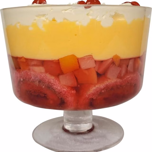 Maison and White Transparent and White Glass Footed Trifle Serving Bowl, 2 l