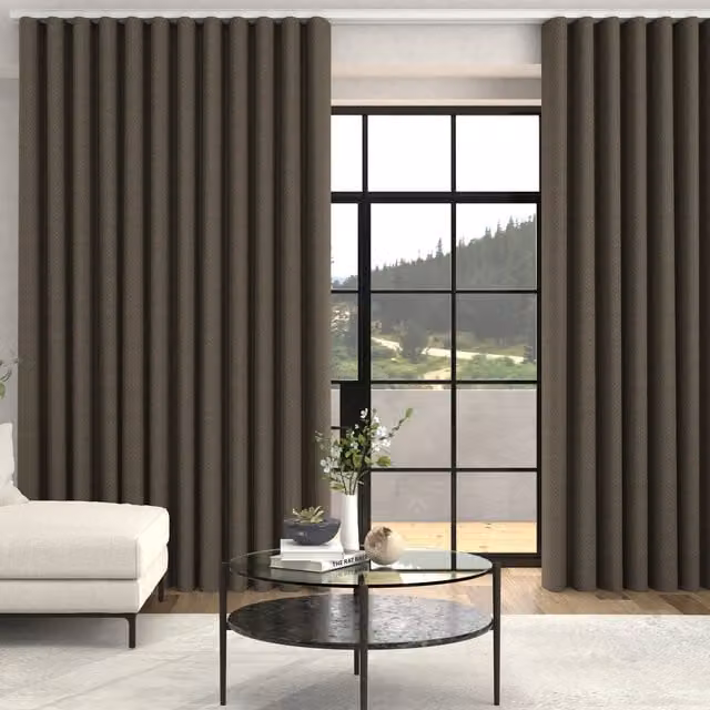 Terrys Kris Woven Diamond Made To Measure Blackout Eyelet Curtains in Biscuit