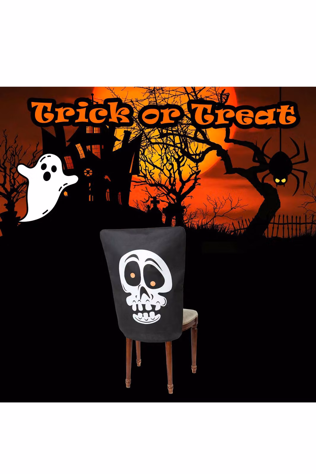 VFM e-Store Halloween Party Dining Chair Covers, Black, W/D/H: 65 x 50 x 50 cm – 2