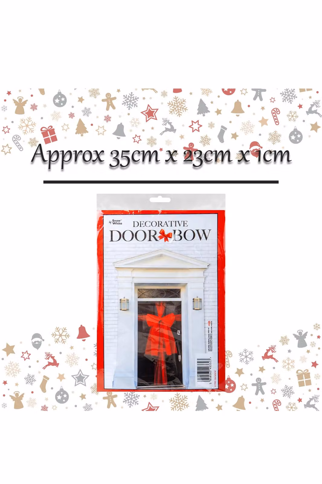 VFM e-Store Christmas Door Ribbon in Red, Gold and Silver, W/D/H: 35 x 23 x 1 cm – 2