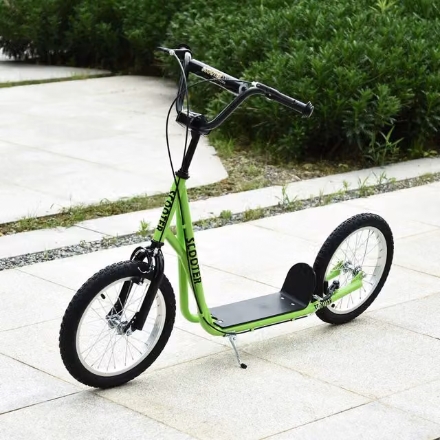 HOMCOM Kids Kick Scooter with Adjustable Handlebar and Brake, Green