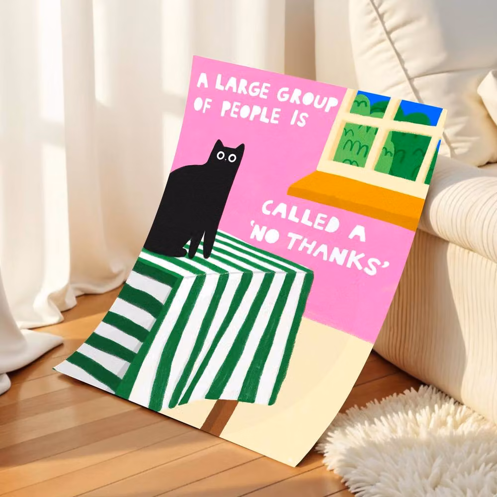 The Paper Tail A Large Group Of People Cat Art Print, Multicolour, W: 21.0 cm, H: 29.7 cm – 2