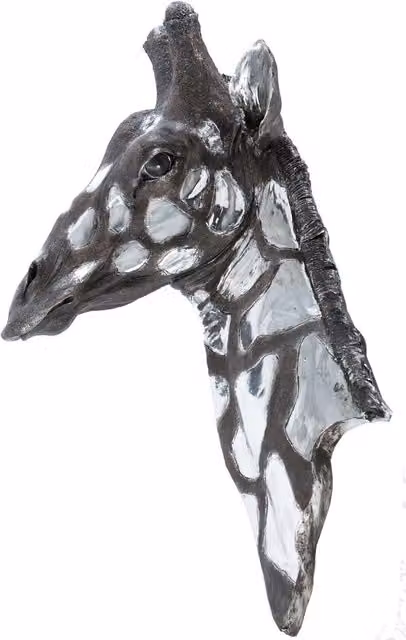 Libra Interiors Dappled Silver Giraffe Head Wall Plaque