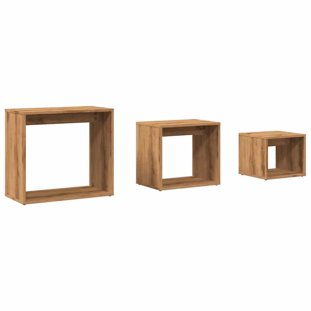 Berkfield Home 3-Piece Nesting Tables in Artisan Oak Brown Engineered Wood – 2