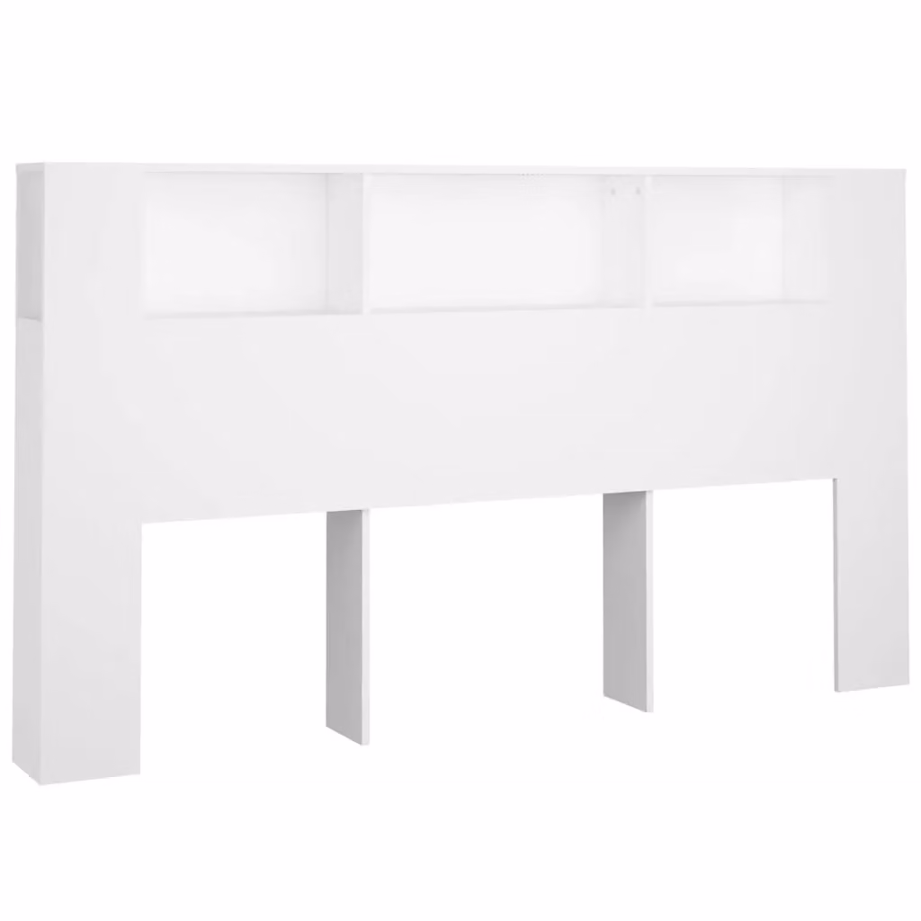 Berkfield Home Headboard Cabinet in White, W/D/H: 180 x 18.5 x 104.5 cm – 2