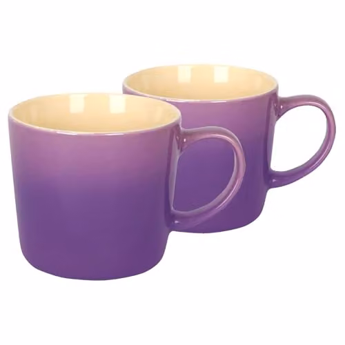Argon Tableware Purple Ombre Coffee Mugs, Set of 2, 330ml New Bone China