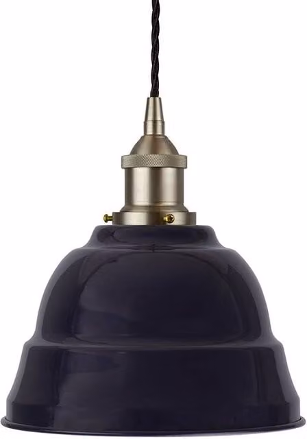 SE Home Lincoln Navy Blue Pendant Light with Brushed Chrome and Black Twisted Detail