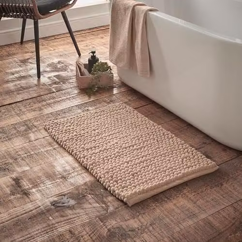 Bianca Aspen Bobble Bath Mat in Beige, W: 50 cm, D: 80 cm