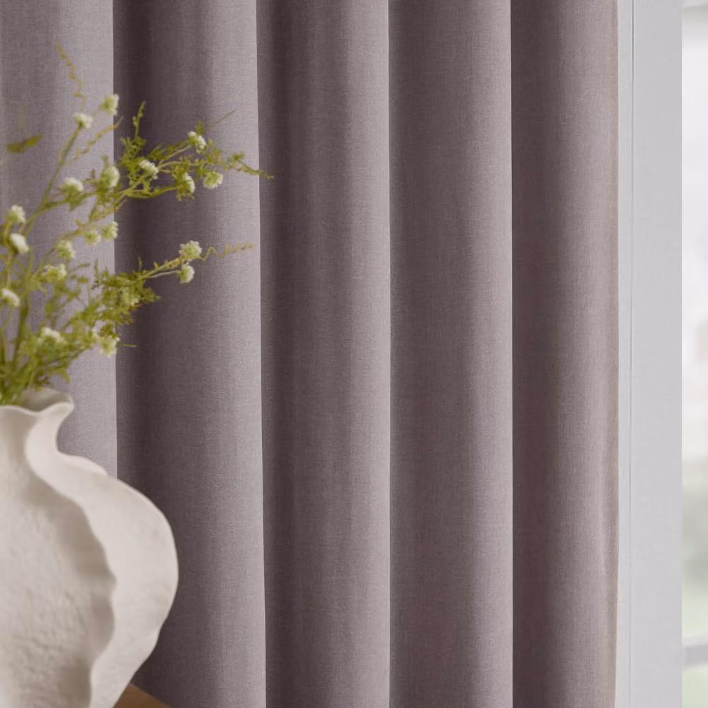 Yard Heavy Chenille Velvet Room Darkening Eyelet Curtain Pair in Mauve, Width: 229 cm, Height: 229 cm – 2