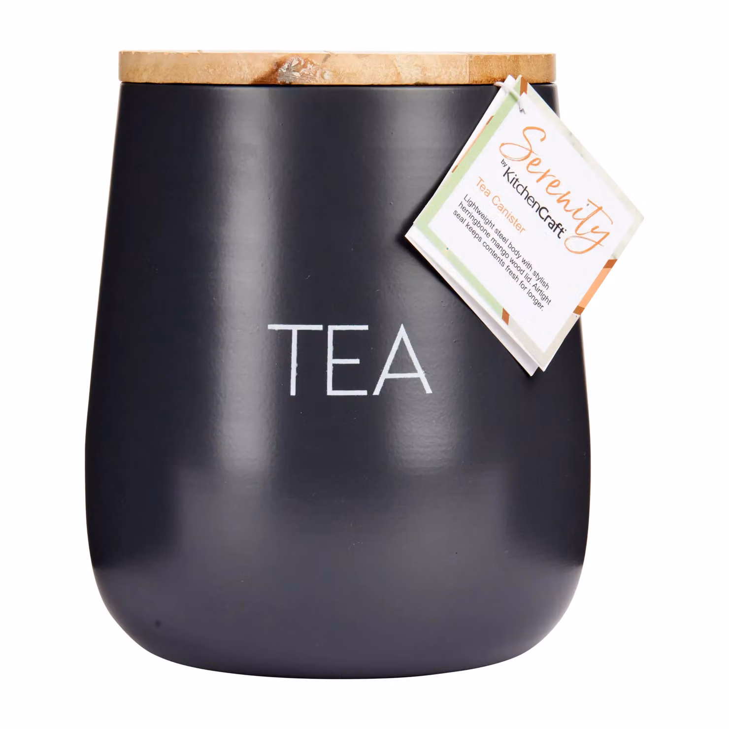 KitchenCraft Serenity Geometric Tea Caddy with Airtight Lid, Metal and Wood, Grey/Brown, W: 12.5 cm, D: 15 cm, H: 1.5 cm – 5