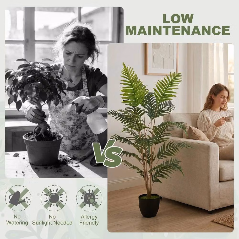 PAWNORA Green Artificial Fern Topiary Tree, Height: 120 cm – 3