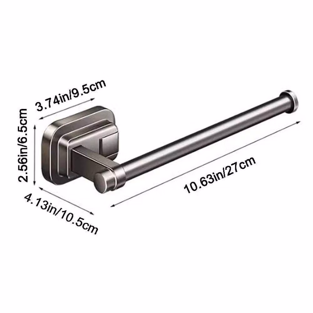 NESTLUNE Suction Cup Kitchen Paper Towel Holder in Silver and Grey, W: 100 cm, H: 15 cm – 1