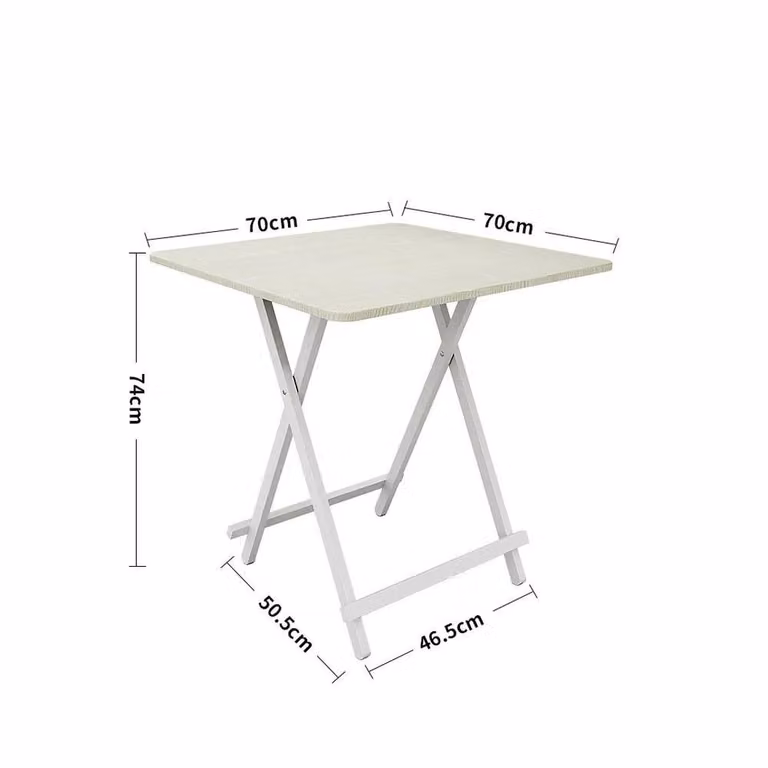 KORVIXA Beige Wooden Square Folding Picnic Dining Table