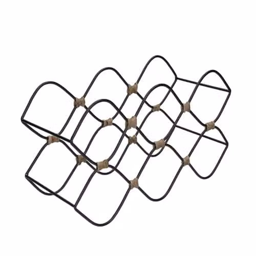 BarCraft 8-Bottle Free Standing Metal Wine Rack, Black, W/D/H: 46 x 13 x 29.5 cm – 1