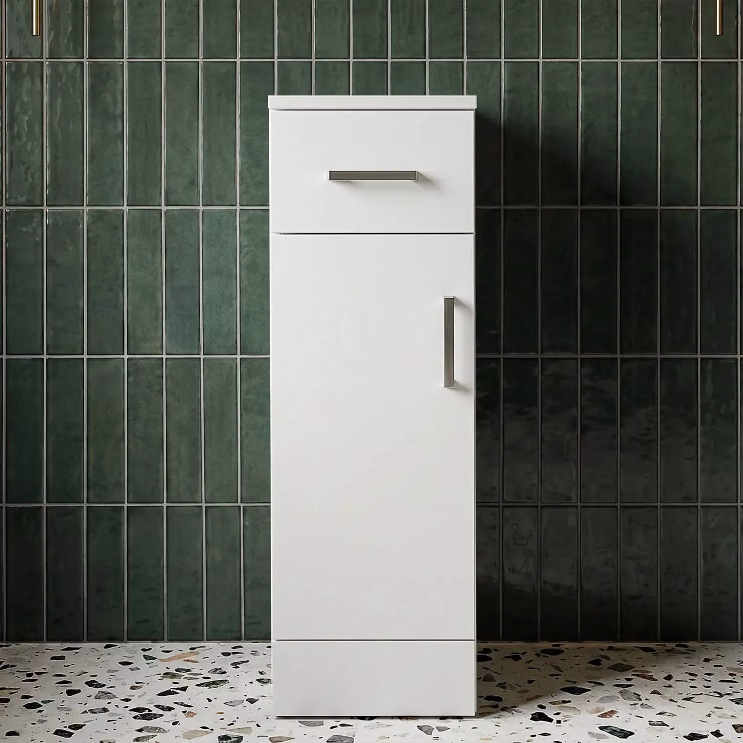 Balterley Gloss White Freestanding Bathroom Cupboard with Internal Drawers W: 25.0 cm, D: 25.0 cm, H: 76.6 cm – 2