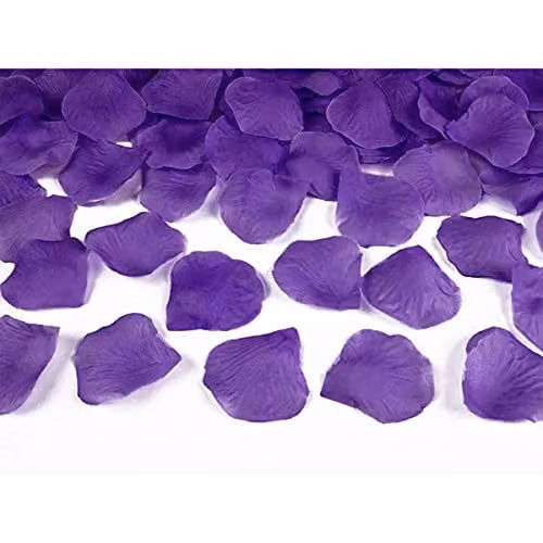 Shatchi 100pcs Purple Silk Rose Petal Confetti for Wedding, Anniversary and Mother's Day Table Decorations – 5