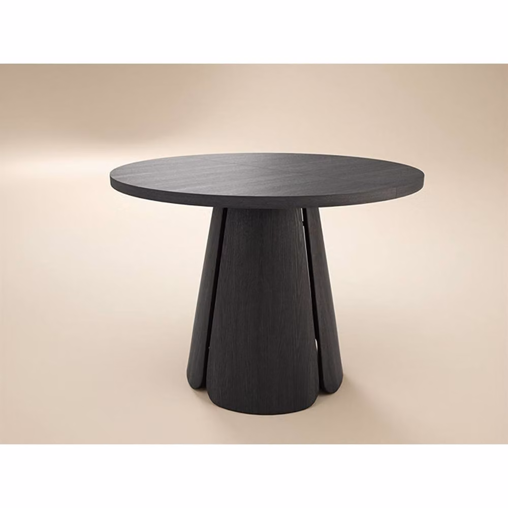 Solace+Co Ebony Round Extendable Dining Table, Black, 4-6 Seater – 3